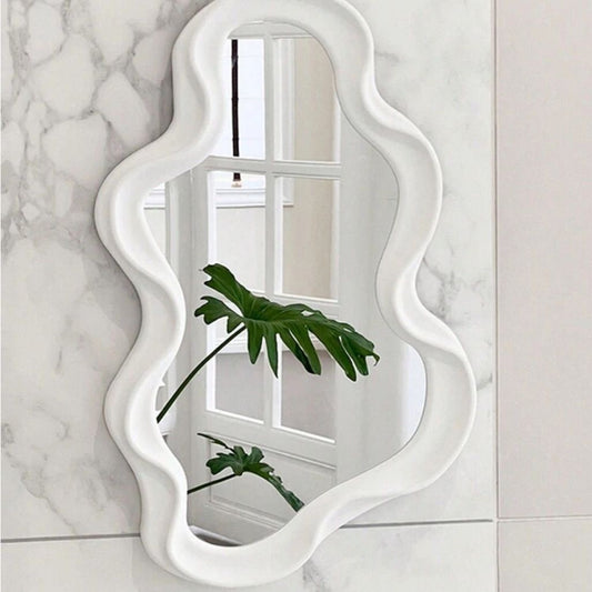 Asymmetrical Wall‑Mounted Wavy Mirror